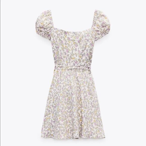 ZARA SATIN EFFECT PRINT DRESS - Picture 15 of 15